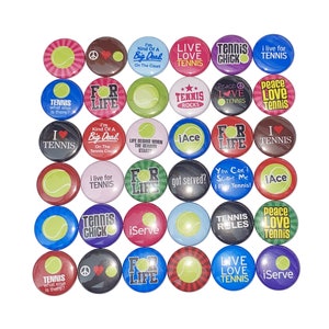 Tennis Magnet, 1&quot;, 1.25&quot;, 1.5&quot;, 2.25&quot;, Button Magnet, Tennis Decor, Tennis Theme, Tennis Party Favor, Tennis, Tennis Gift, Magnet, SE051
