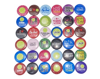 Tennis Magnet, 1", 1.25", 1.5", 2.25", Button Magnet, Tennis Decor, Tennis Theme, Tennis Party Favor, Tennis, Tennis Gift, Magnet, SE051