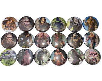 Big Foot Magnet, Sasquatch Magnet, 1", 1.25", Button Magnet, Big Foot Theme, Big Foot Decor, Sasquatch, Party Favor, Birthday, Gift, MC012