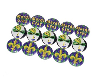 Mardi Gras, 1", 1.25", Button, Mardi Gras Decor, Mardi Gras, Mardi Gras Theme, Mardi Gras Party Favor, New Orleans, Flatback, Pinback, MG003
