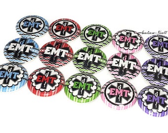 EMT, Emergency Service, 1", 1.25", Button, Emt Theme, Decor, Emt Party Favor, Emt Gift, Craft Supply, Flatback, Pinback, Pin, Badge, LE005