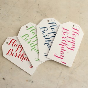 happy birthday gift tags - multi-colored (blank), set of 20
