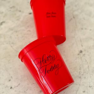Ole Miss / University of Mississippi red & blue &quot;Hotty Toddy&quot; calligraphy stadium cups, set of 10