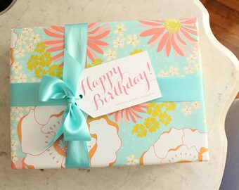 personalized happy birthday gift tags / hanging tags / present tags - pink, little girl, woman, sisters