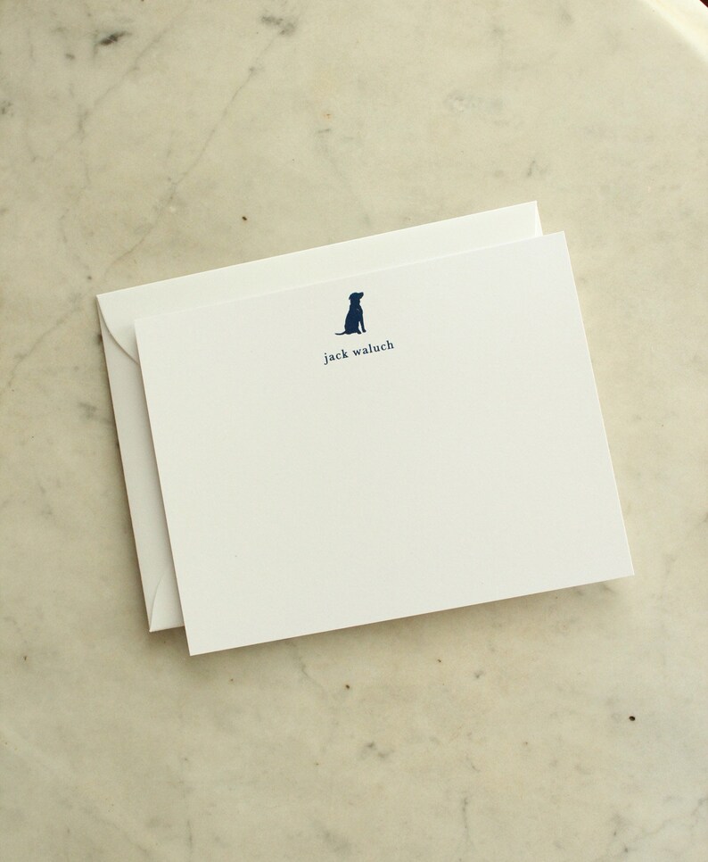 navy blue lab retriever personalized children/'s notecards thank you cards stationery baby gift