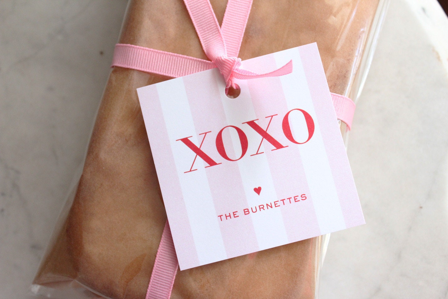 Personalized square XOXO gift tags / present tags / hanging Etsy