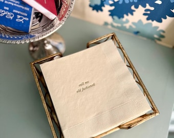 call me old fashioned - cheeky napkins in ivory, set of 20