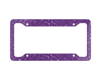 Purple Print License Plate Frame | Car Accessories 2026 | BTS Car accessory