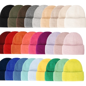 Unisex wool beanie hat – warm knitted winter hat for women and men
