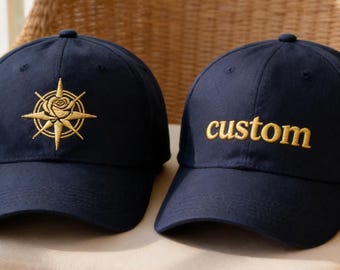 Embroidered Logo Baseball Hat, Personalized Text Structural hat, Custom name hat, Bachelor Party Gift, Unisex Hat Gift for Dad Mom Him