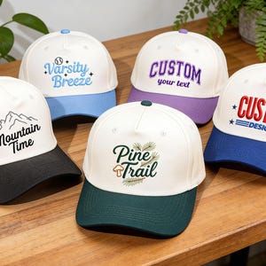 Custom Baseball Cap, Custom Trucker Hat, Two Tone Baseball Cap, Custom Hand Embroidered Monogram Caps, Dad Hat, Gift for her Unisex Ball Cap