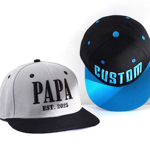 Custom Flat Bill Hats, Embroidered 3D Text Snapback  Hats, Dad Cap, Gift for Him Her, Bachelorette Party Gift, Custom caps