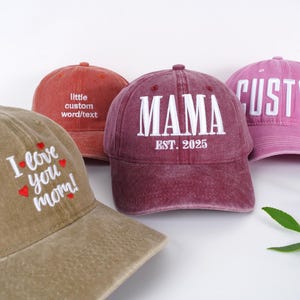 Custom Embroidered Baseball Hat With 3D Text, Custom Logo Hat, Personalized Washed Dad Mom Hat, Gift for Dad Mom Him Her, Father&#39;s Day Gift