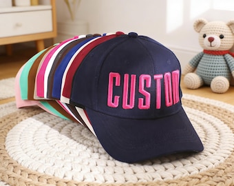 Hoeden met geborduurde tekst, aangepaste structurele honkbalhoed, gepersonaliseerde petten met verhoogde letters tekst, geborduurde pet papa, pet met logo, petje met logo, cadeau papa