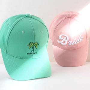 Embroidered Baseball Structural Hat, Personalized Cap With Name or Logo, Bachelorette Hat Custom Cap Sorority Hat, Cotton Dad Hat, Bride hat