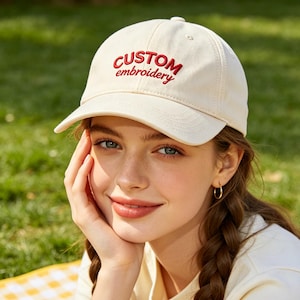 Embroidered Logo Baseball Cap,Unisex Baseball Cap Custom hat,Custom Embroidered Hat, Custom 3D text logo, Mothers day gift,Custom Caps