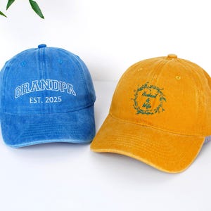 Embroidered Custom Baseball Hat With Text Logo, Personalized Washed Dad Hat Custom Bachelor Party Gift Unisex Hat Gift for Dad Mom Him Her