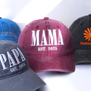Embroidered Baseball Hat With Text Logo, Personalized Washed Dad Hat Custom name hat Bachelor Party Gift Unisex Hat Gift for Dad Mom Him Her