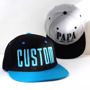 Embroidered Logo 3D Text Snapback Hats, Personalized Flat Bill Hat, Snapback Hat, Custom Hats for Men, Bachelorette Party Gift, Custom Hats