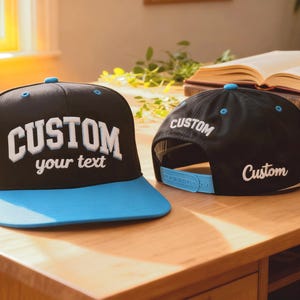 Individuell gestickte Hüte, personalisierte Dad-Hut, benutzerdefinierter Text flacher Bill-Hut, gesticktes Logo-Snapback-Hüte, Bachelor Trip-Hut, Weihnachtsgeschenk