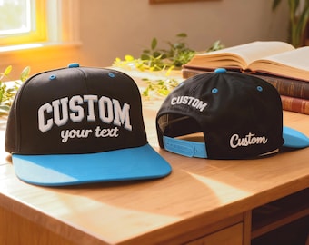 Custom Embroidered Hats, Personalized Dad Hat, Custom Text Flat Bill Hat, Embroidered Logo Snapback Hats, Bachelor Trip Hat, Christmas Gift