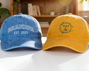 Embroidered Custom Text Baseball Hat, Personalized Washed Cotton Dad Hat