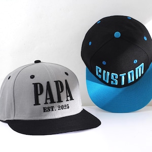 Custom Flat Bill Hats, Embroidered 3D Text Snapback  Hats, Dad Cap, Gift for Him Her, Bachelorette Party Gift, Custom caps