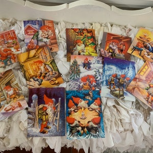 Postales de elfos 12 imágenes diferentes*SET BB*Grande*Reverso de la postal*Envía estas postales a la oficina de correos con un sello y sin sobre
