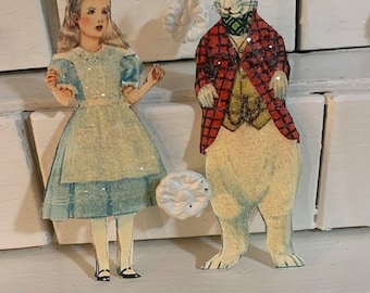 Adornos de ALICIA en el país de las maravillas y el conejo blanco *cortados a mano en dos capas y reforzados*Simplemente adorables