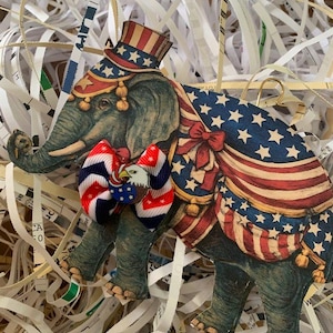 FOURTH OF JULY*Freedom 250*America 250*Semiquincentennial 250*Elephant ornament*
