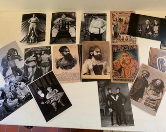 Halloween*Personajes Circus side show*18 imágenes diferentes*Postales*18 sobres blancos*Colección única