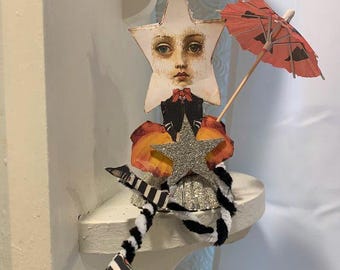 Estante para Halloween Star Gazer *Un poco travieso, un poco agradable y un poco aterrador*Único*Patas de chenilla