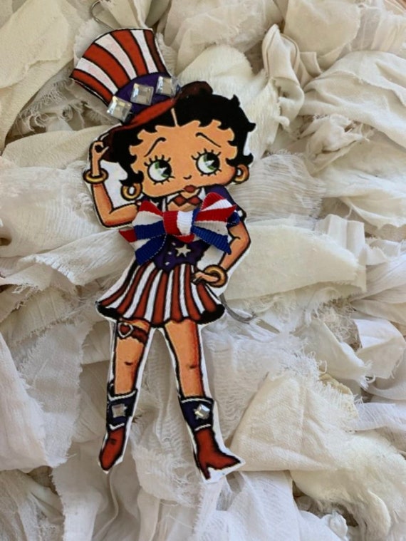 Betty Boop Patriotic Style Ornament*vintage Image Recreated as an