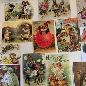 Cartoline pasquali in stile vintage ricreate da vecchie cartoline del 1900* 12*12 buste* Così divertente tenersi in contatto con queste carte*