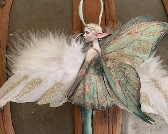 DUENDE*HADA*ÁNGEL Adorno*Tanaceo*Alas emplumadas*Alas de mariposa*Capricho*Fantasía*