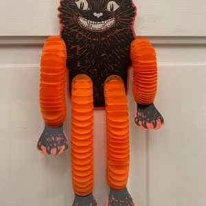 Honeycomb Halloween Cat Decoration, Accordion Design