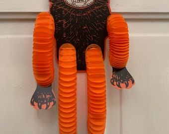Honeycomb Halloween Cat Decoration, Accordion Design