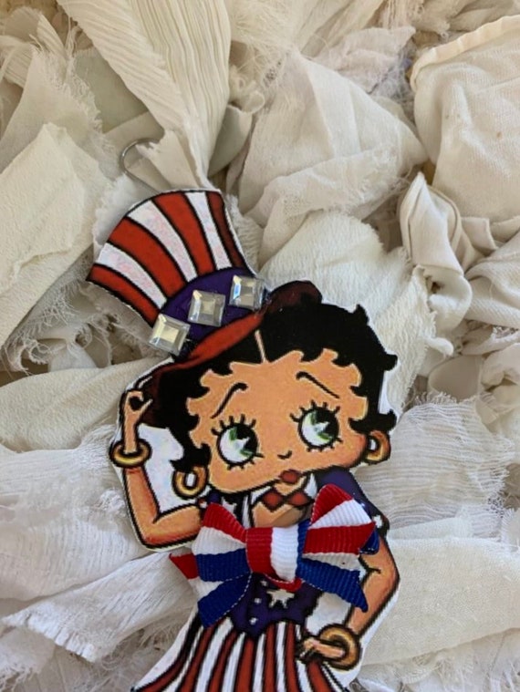Betty Boop Patriotic Style Ornament*vintage Image Recreated as an