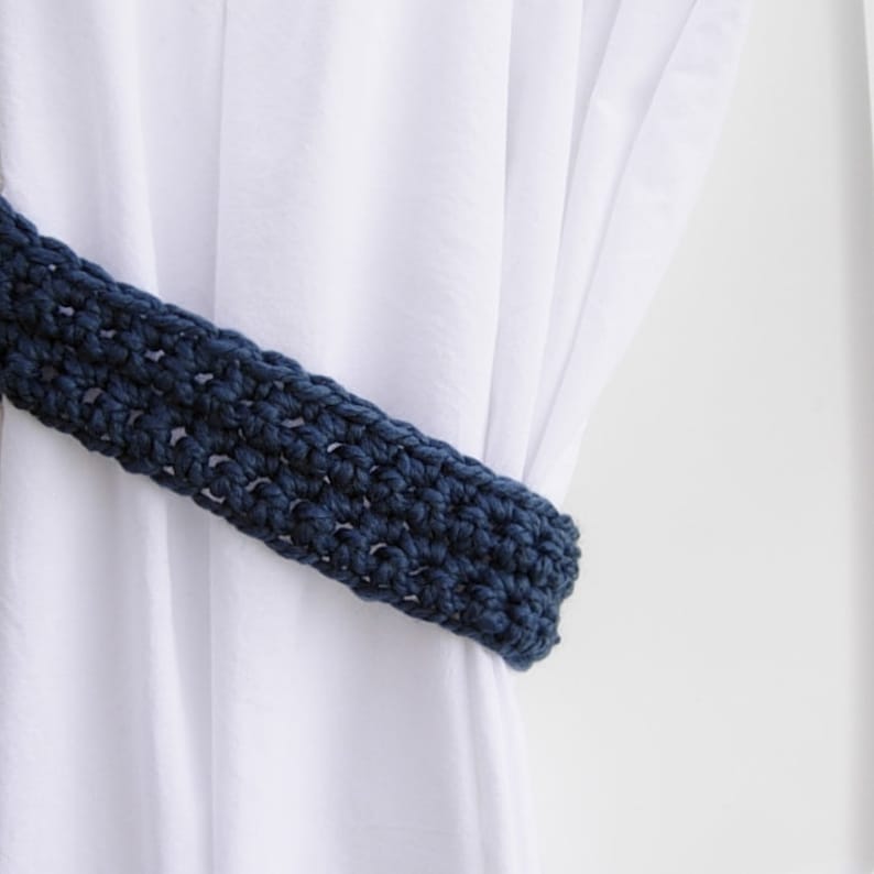 Blue Curtain Tiebacks Tie Backs Set Color Options One Pair Etsy