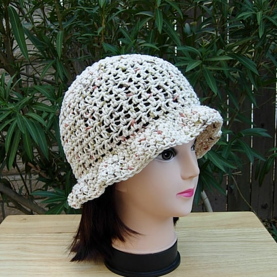Wavy Brim Crochet Hat - Cream and Brown wavy brim crochet bucket hat ?? pattern & main image 4