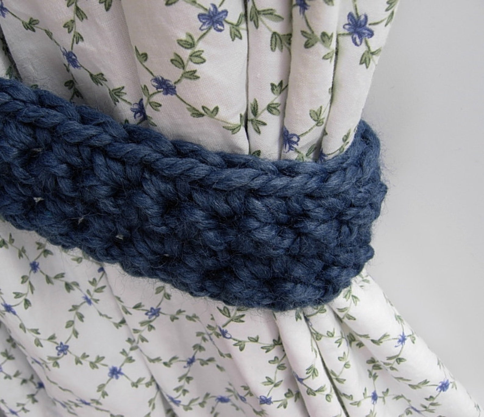 Blue Curtain Tiebacks Tie Backs Set Color Options One Pair Etsy