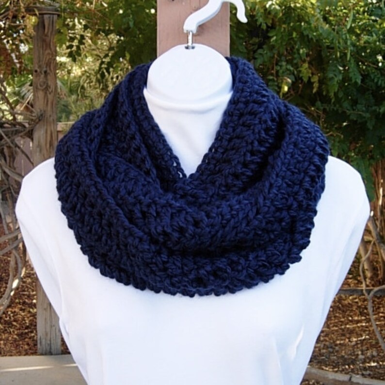 INFINITY SCARF Loop Cowl Dark Solid Navy Blue, Color Choices, Extra ...