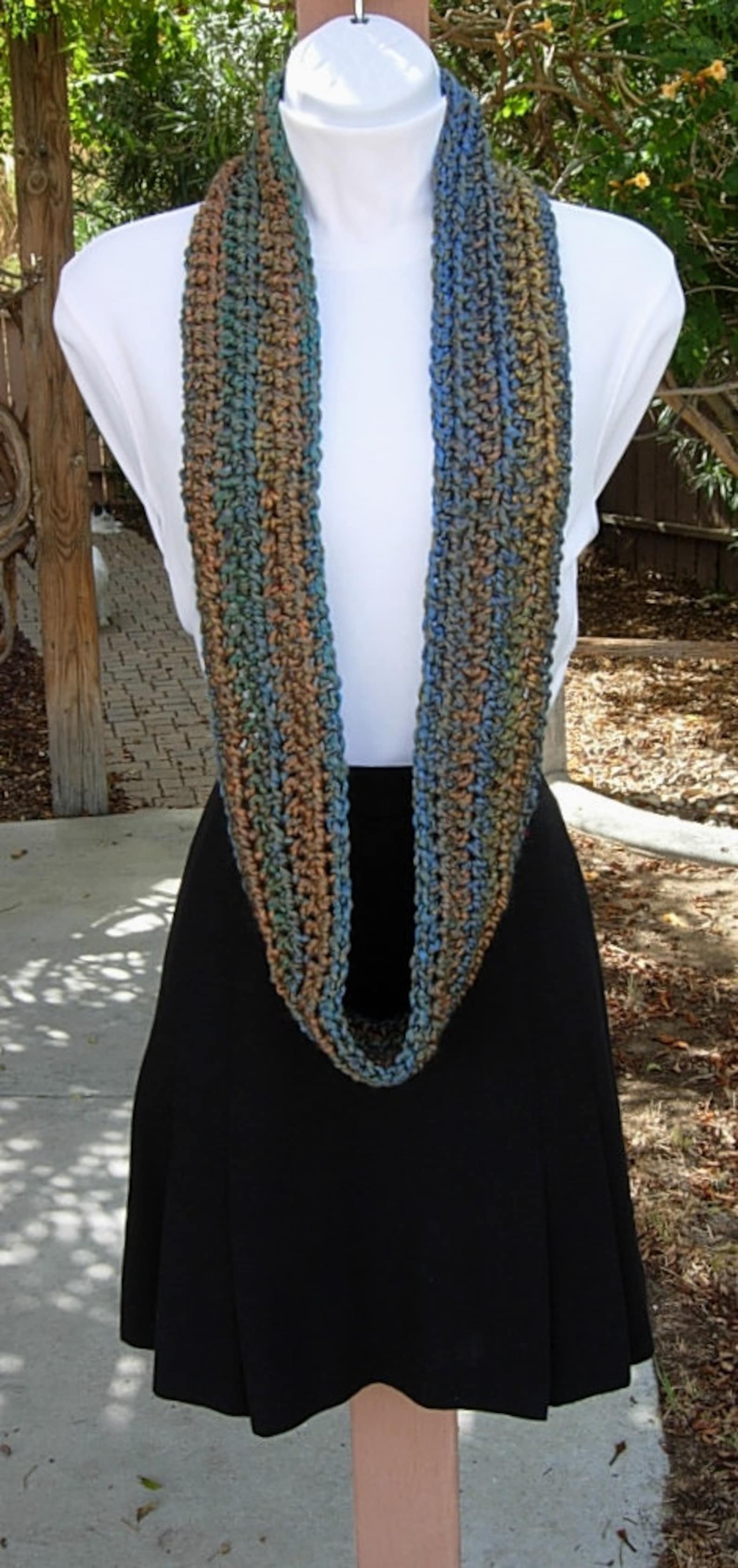 Small Loop Scarf Women's Skinny INFINITY LOOP SCARF Small Rust Blue Mustard Teal Green ...
