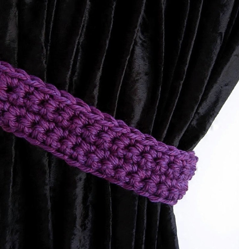 Curtain Tiebacks Set Curtain Tie Backs One Pair Solid Dark Etsy