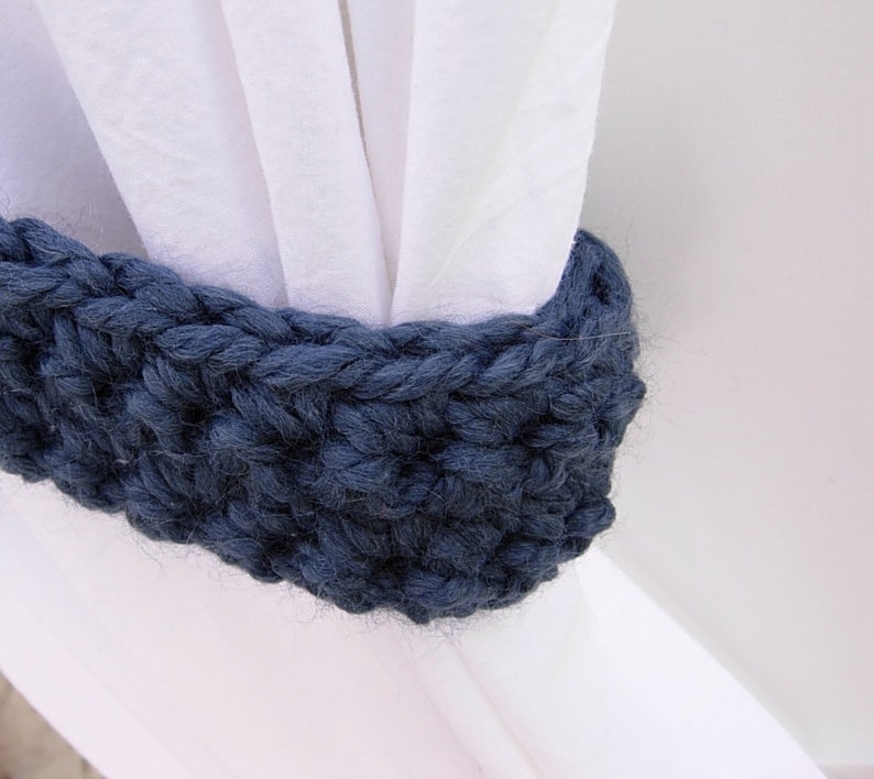 Blue Curtain Tiebacks Tie Backs Set Color Options One Pair Etsy