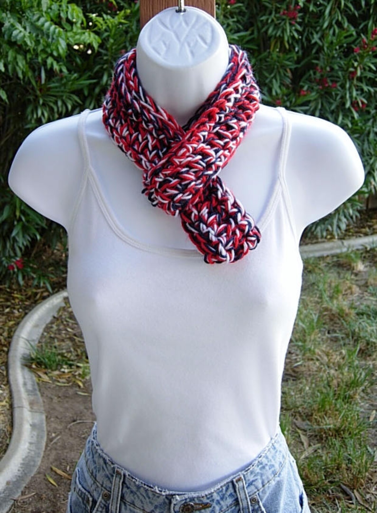 Red White and Blue SUMMER SCARF 4th of July Small Infinity Loop Soft ...