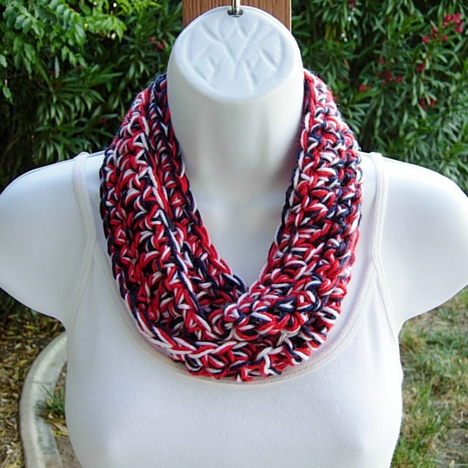 Red White and Blue SUMMER SCARF 4th of July Small Infinity Loop Soft ...