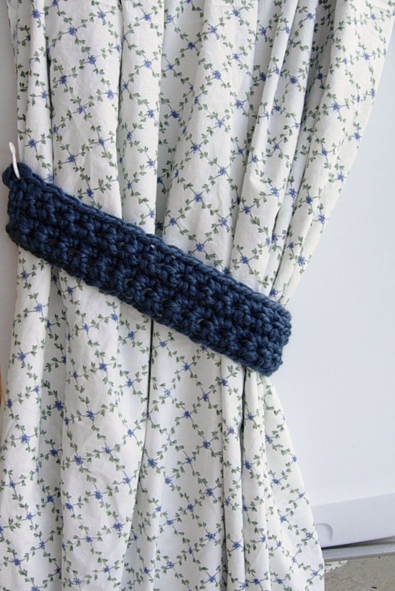 Blue Curtain Tiebacks Tie Backs Set Color Options One Pair Etsy