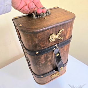 Hand-Decorated Pirate Treasure Large Chest | Vintage Style Rustic Storage Trunk | Jewelry Organiser | Keepsake Gift Box | Customised Chest
