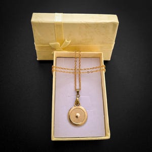 Unisex Golden Shield Pendant Necklace, handcrafted metal hardware necklace
